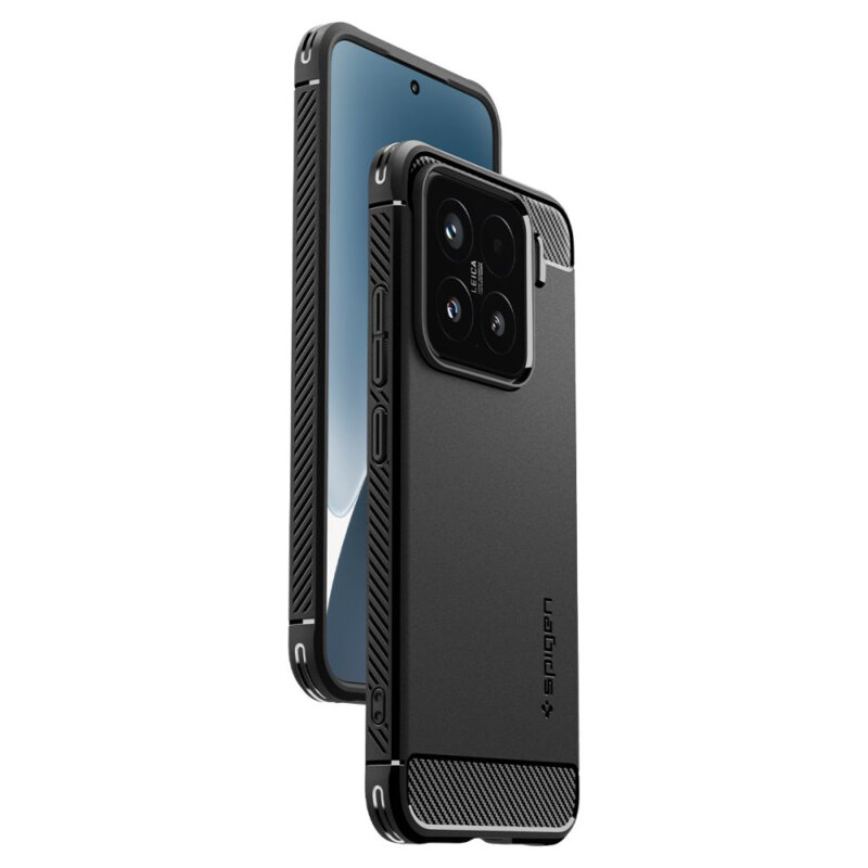 Husa Xiaomi 15 Spigen Rugged Armor, negru