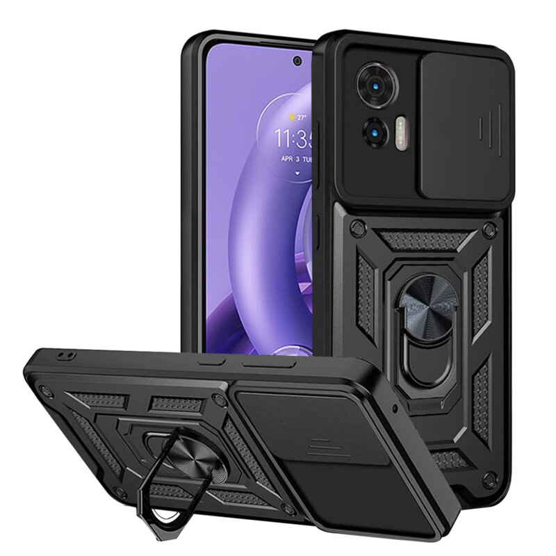 Husa Motorola Edge 30 Neo protectie camera Techsuit CamShield Series, negru