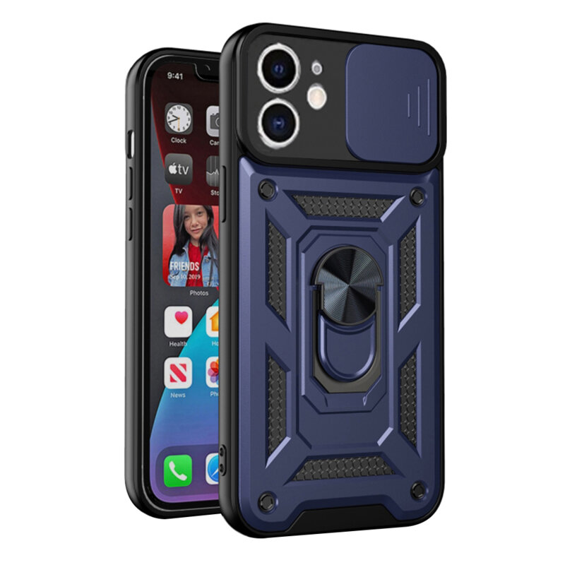 Husa iPhone 12 protectie camera Techsuit CamShield Series, albastru