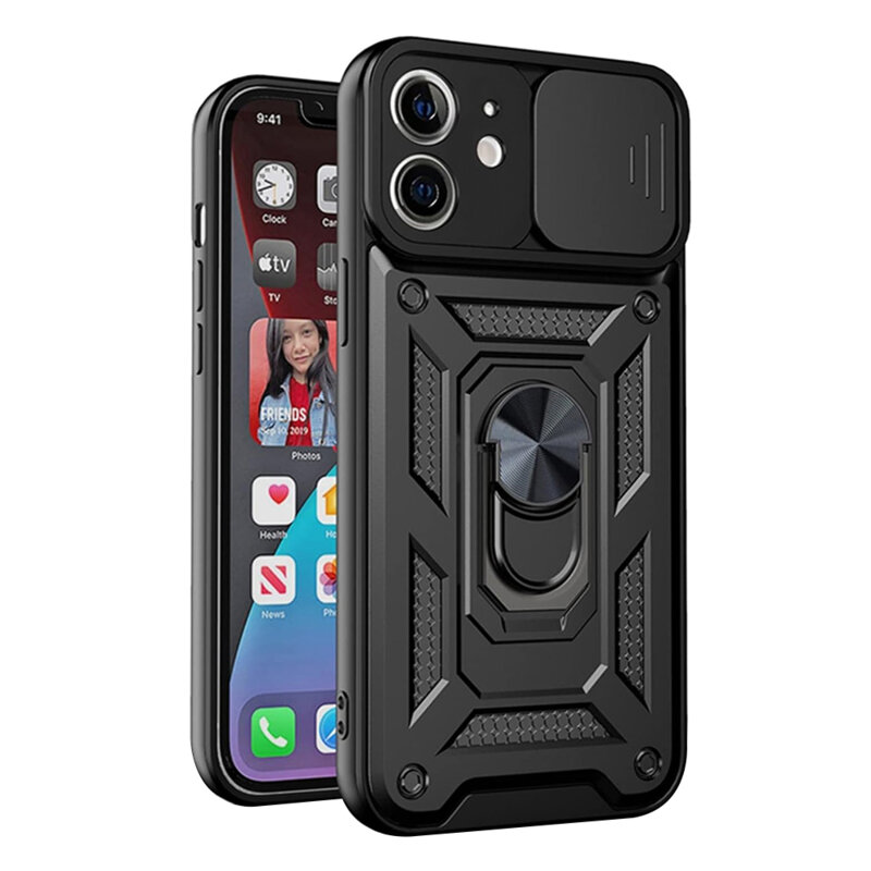 Husa iPhone 12 mini protectie camera Techsuit CamShield Series, negru