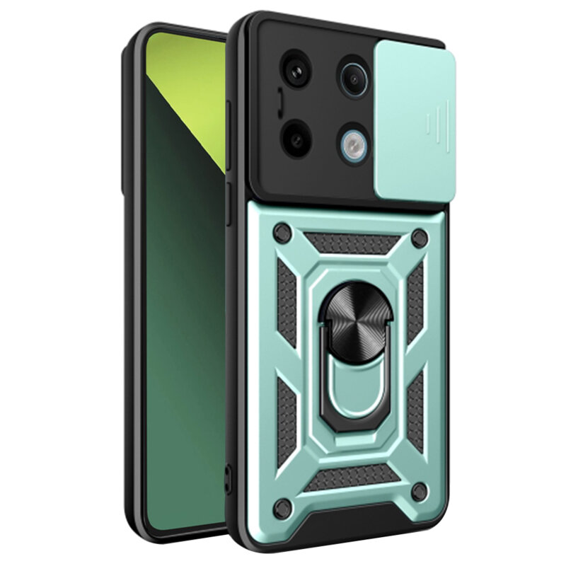 Husa Xiaomi Redmi Note 13 Pro 5G protectie camera Techsuit CamShield Series, verde