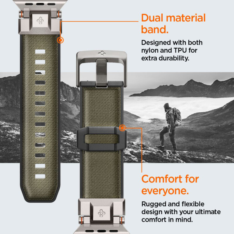 Curea Apple Watch 10 46mm Spigen DuraPro Armor, verde