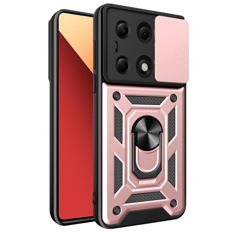Husa Xiaomi Poco M6 Pro 4G protectie camera Techsuit CamShield Series, roz