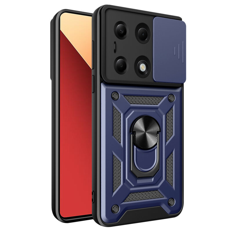 Husa Xiaomi Poco M6 Pro 4G protectie camera Techsuit CamShield Series, albastru