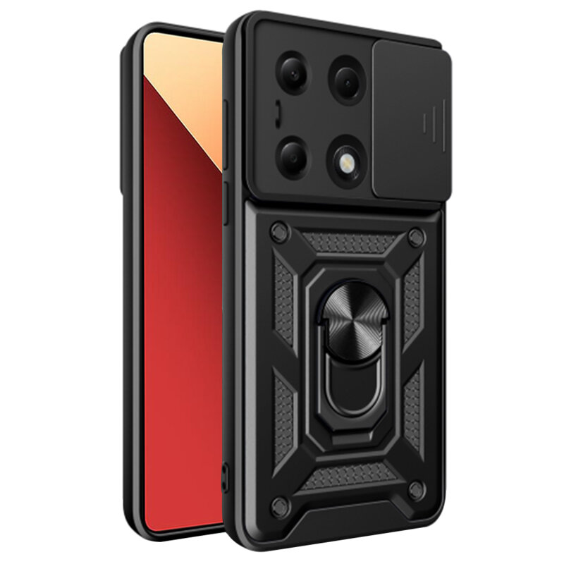 Husa Xiaomi Redmi Note 13 Pro 4G protectie camera Techsuit CamShield Series, negru