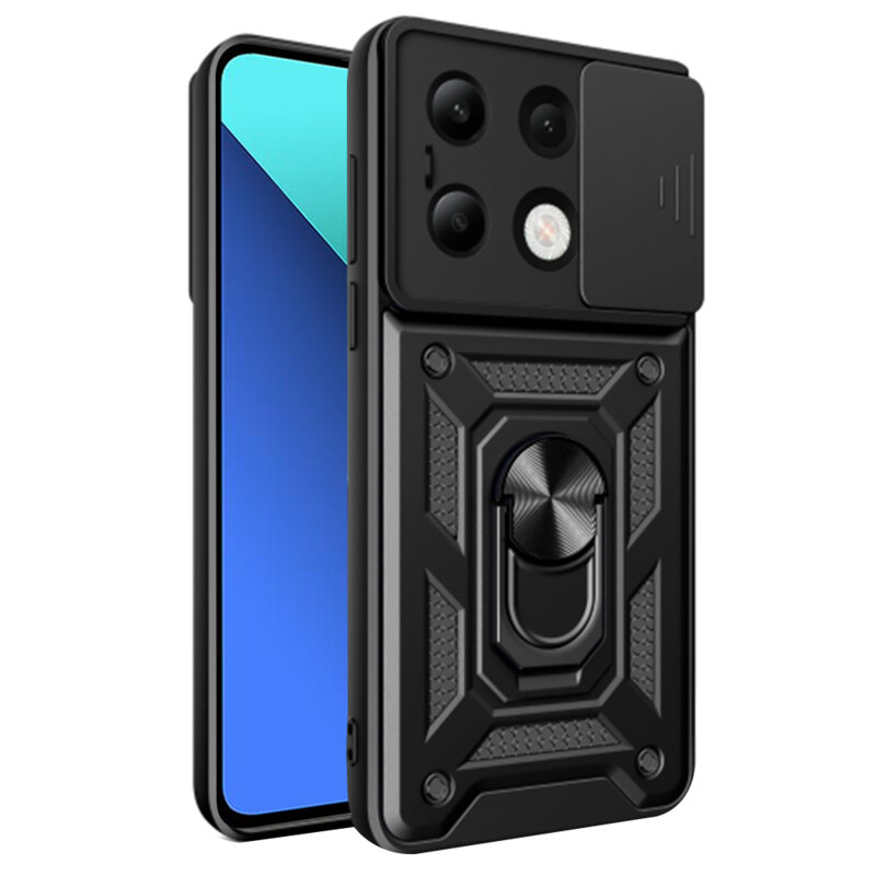 Husa Xiaomi Redmi Note 13 4G protectie camera Techsuit CamShield Series, negru