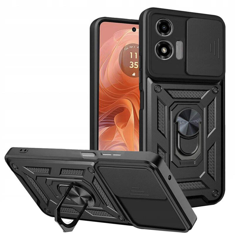 Husa Motorola Moto G04 protectie camera Techsuit CamShield Series, negru