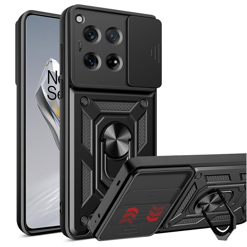 Husa OnePlus 12 protectie camera Techsuit CamShield Series, negru