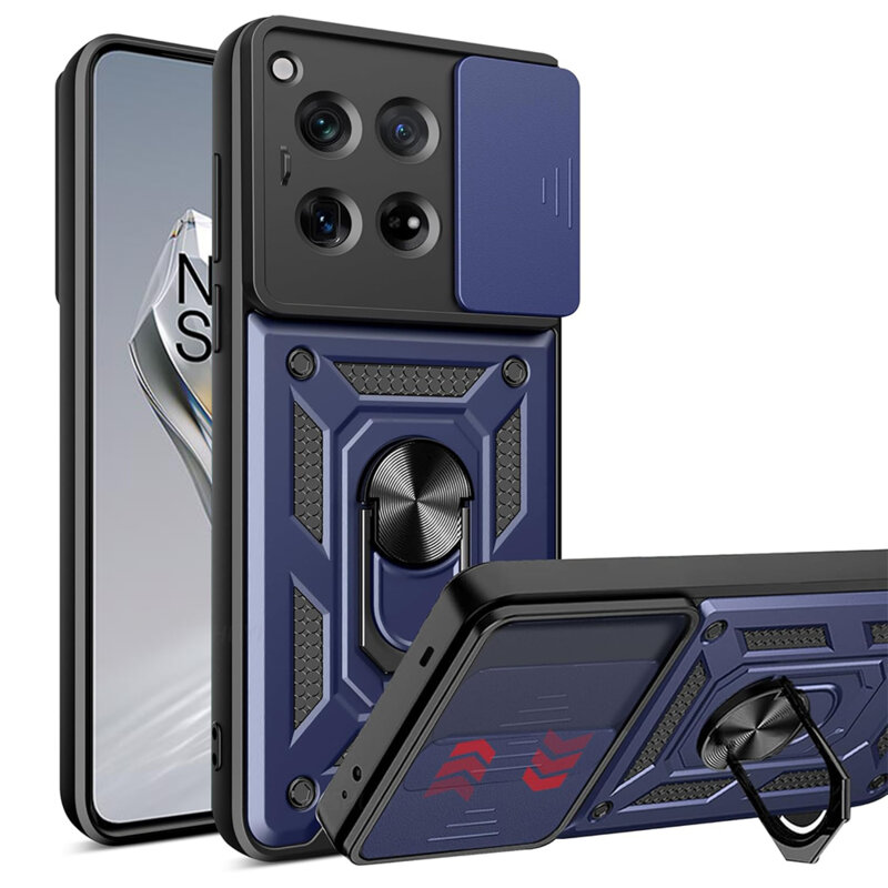Husa OnePlus 12 protectie camera Techsuit CamShield Series, albastru
