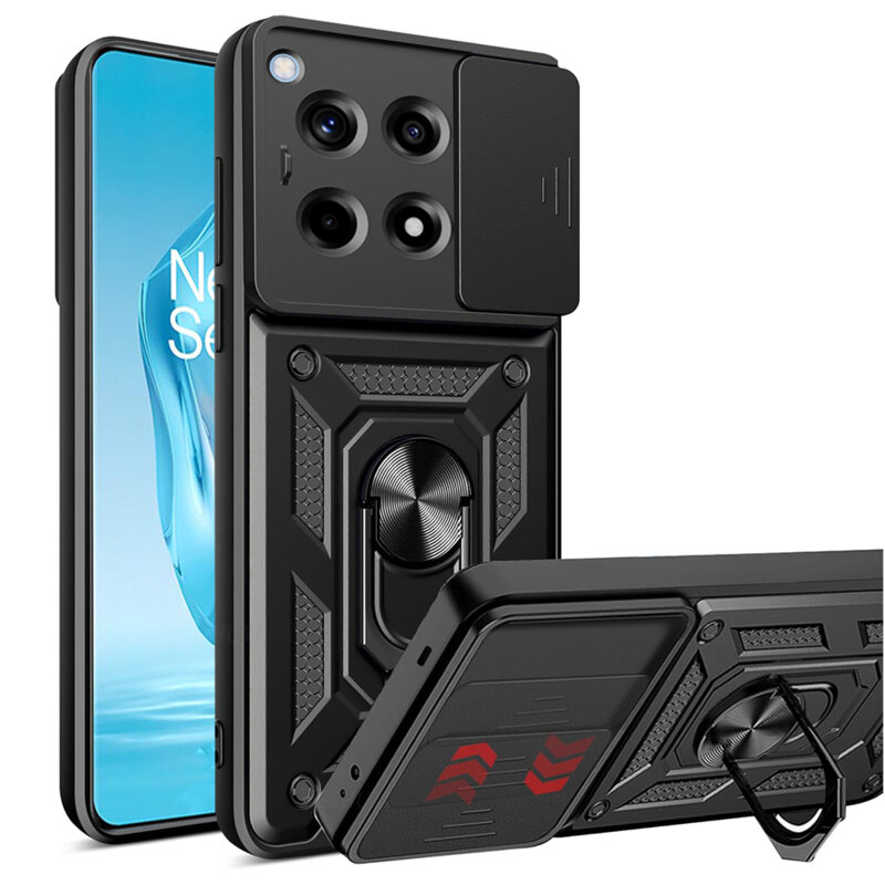 Husa OnePlus 12R protectie camera Techsuit CamShield Series, negru