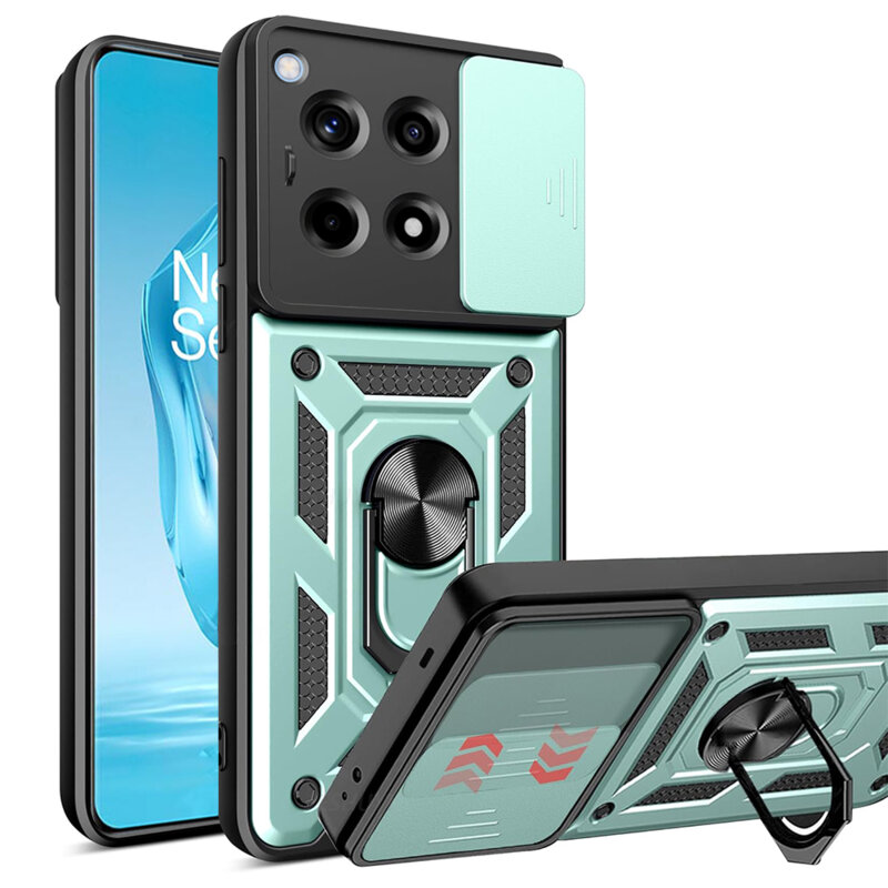 Husa OnePlus 12R protectie camera Techsuit CamShield Series, verde