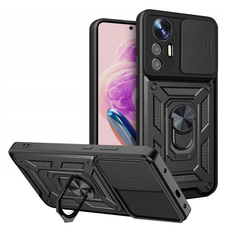 Husa Xiaomi Redmi Note 12S protectie camera Techsuit CamShield Series, negru