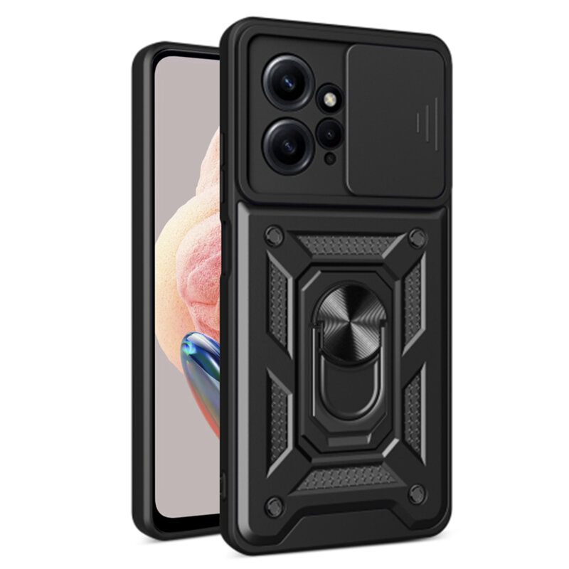 Husa Xiaomi Redmi Note 12 4G protectie camera Techsuit CamShield Series, negru