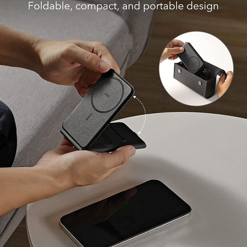 Statie de incarcare 3in1 wireless ESR, Qi2 15W, set, negru