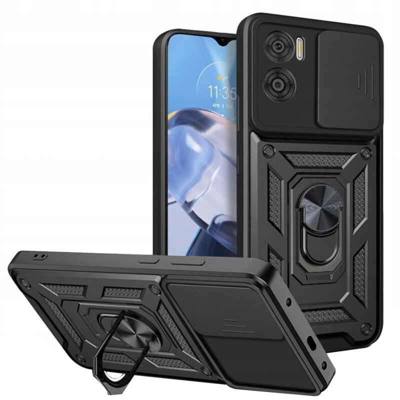Husa Motorola Moto E22 protectie camera Techsuit CamShield Series, negru