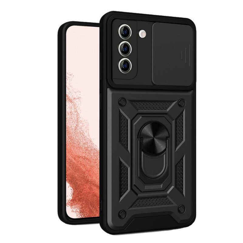 Husa Samsung Galaxy S22 Plus 5G protectie camera Techsuit CamShield Series, negru