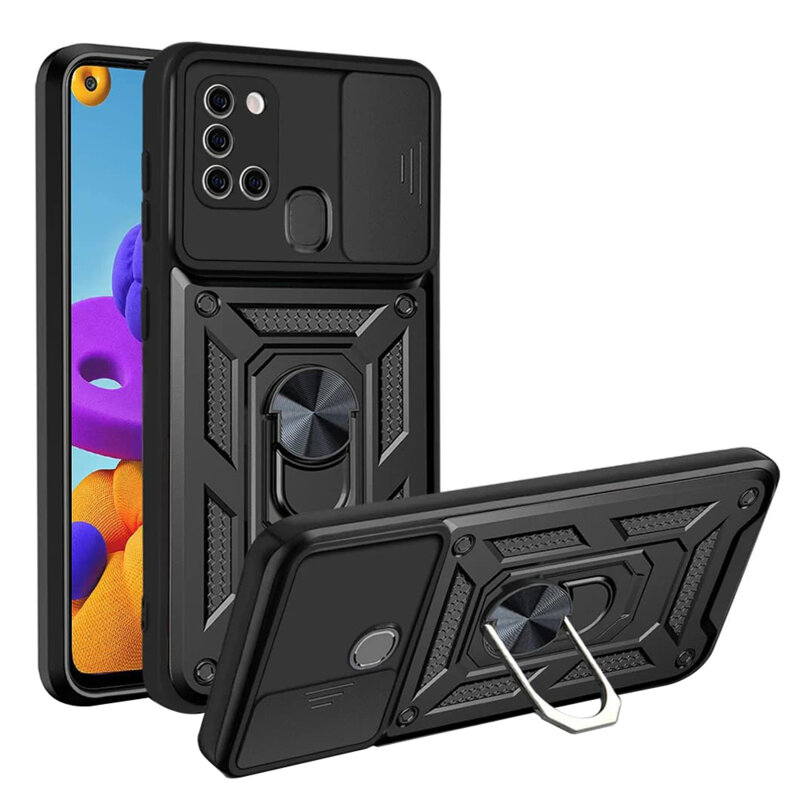 Husa Samsung Galaxy A21s protectie camera Techsuit CamShield Series, negru
