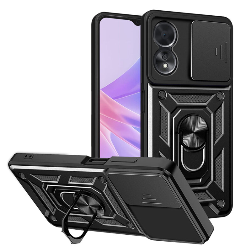 Husa Oppo A58 5G protectie camera Techsuit CamShield Series, negru