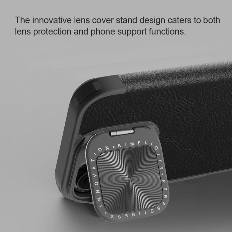 Husa iPhone 16 Nillkin Qin Prop Plain Leather, negru