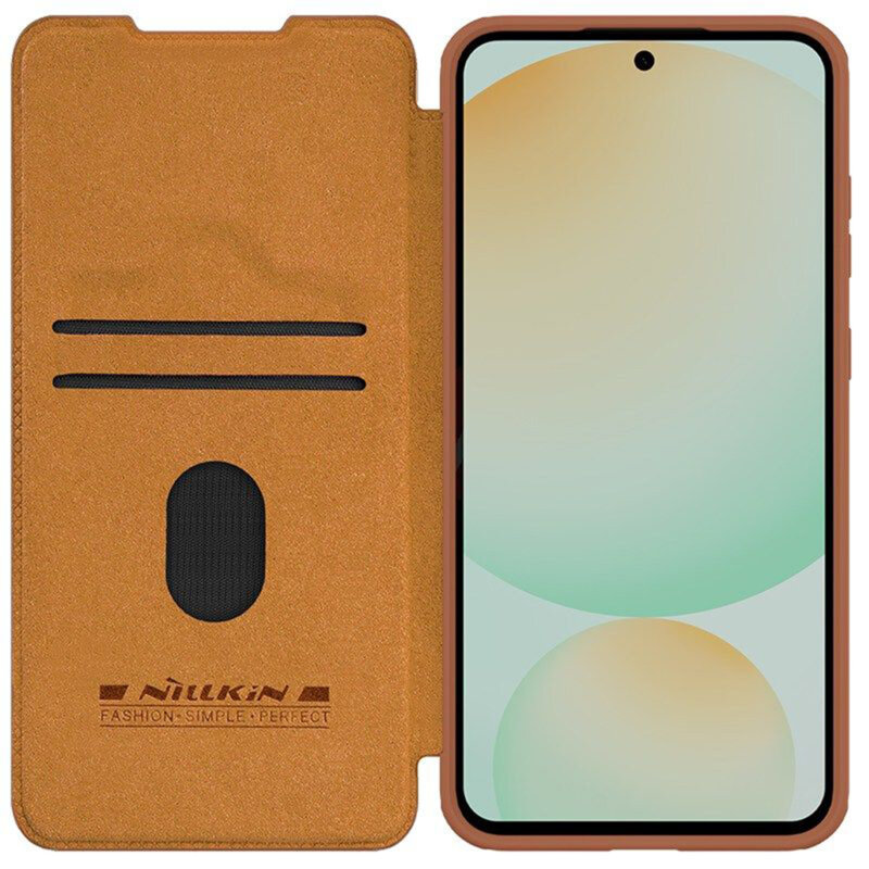Husa Samsung Galaxy S24 FE Nillkin Qin Pro Leather, maro
