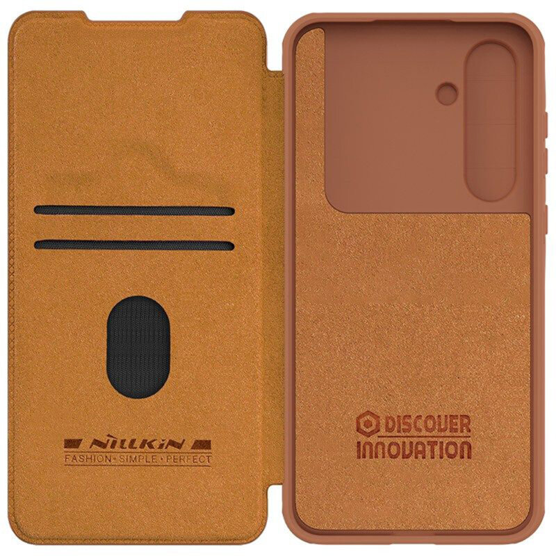 Husa Samsung Galaxy S24 FE Nillkin Qin Pro Leather, maro