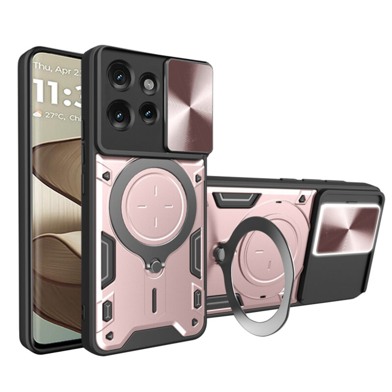 Husa Motorola Edge 50 Techsuit CamGuard Pro, roz auriu
