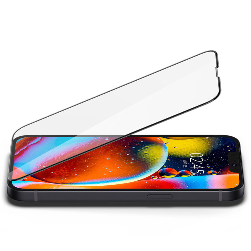 Folie iPhone 13 Spigen Glas.tR Slim, negru