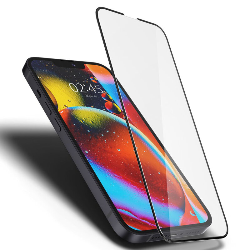 Folie iPhone 13 Spigen Glas.tR Slim, negru