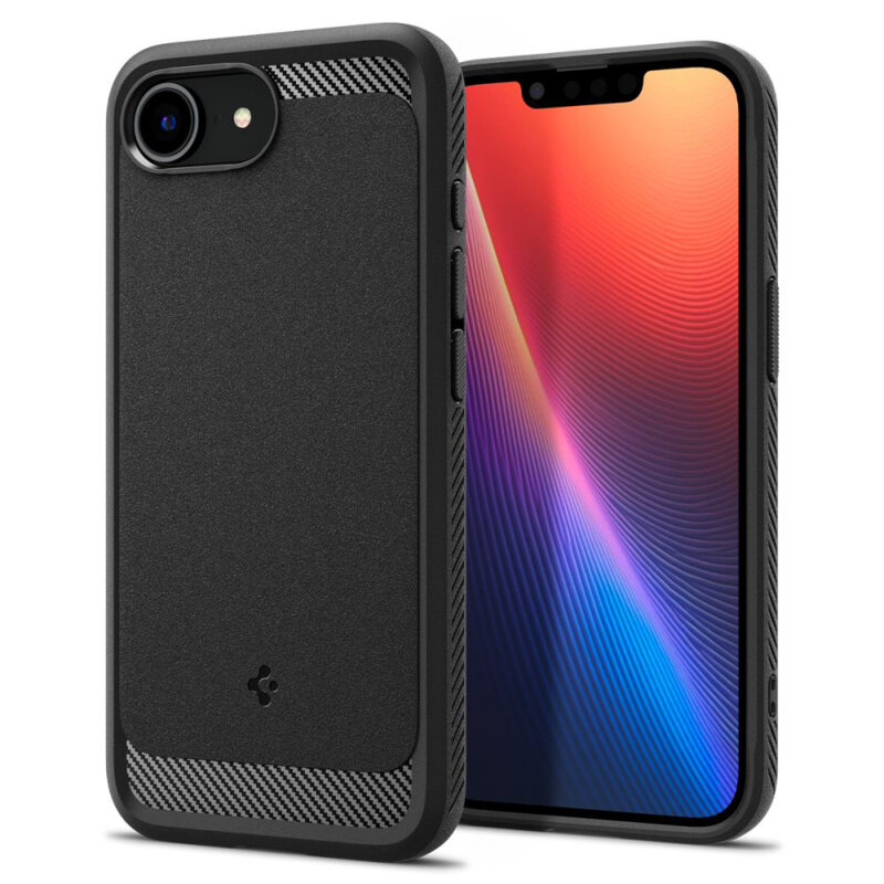 Husa iPhone 16e Spigen Rugged Armor MagSafe, negru