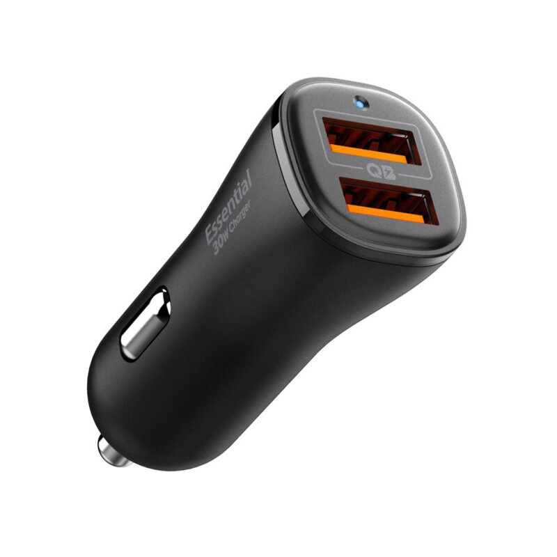 Incarcator auto 2 x USB, 30W Spigen, negru, EV302