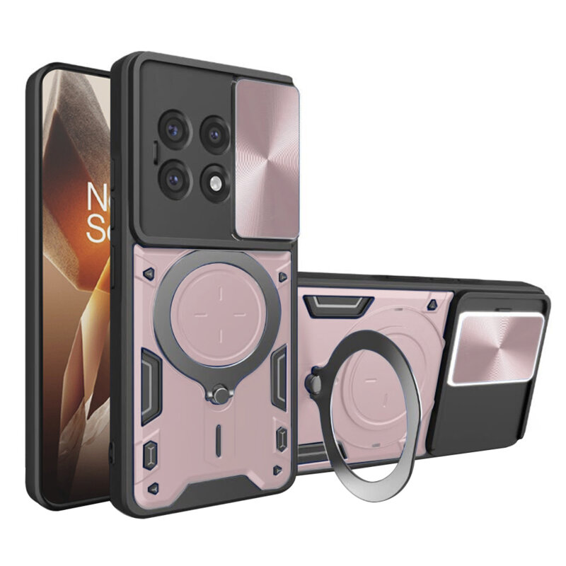 Husa OnePlus 13R Techsuit CamGuard Pro, roz auriu