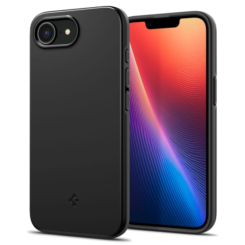 Husa iPhone 16e Spigen Thin Fit MagSafe, negru
