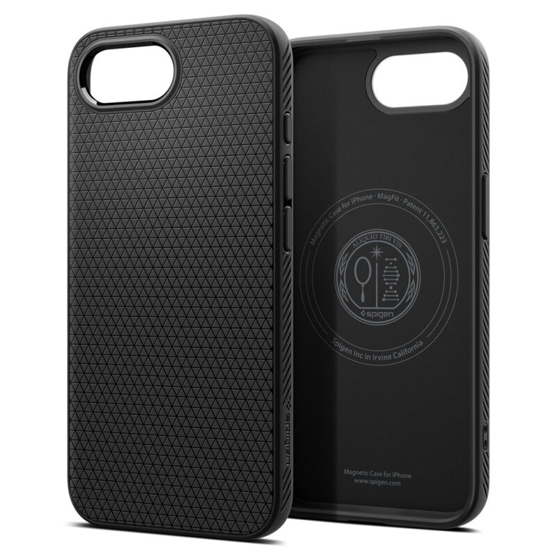 Husa iPhone 16e Spigen Liquid Air MagSafe, negru