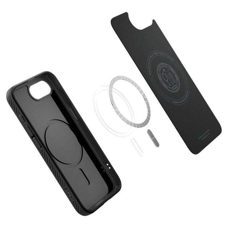 Husa iPhone 16e Spigen Liquid Air MagSafe, negru