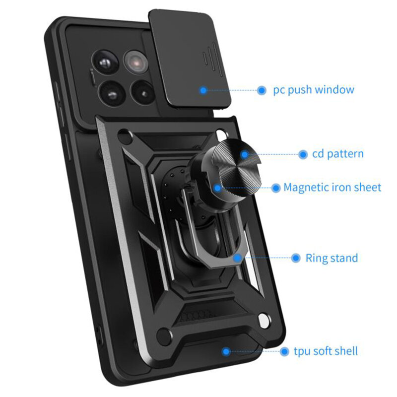 Husa OnePlus 13R protectie camera Techsuit CamShield Series, negru
