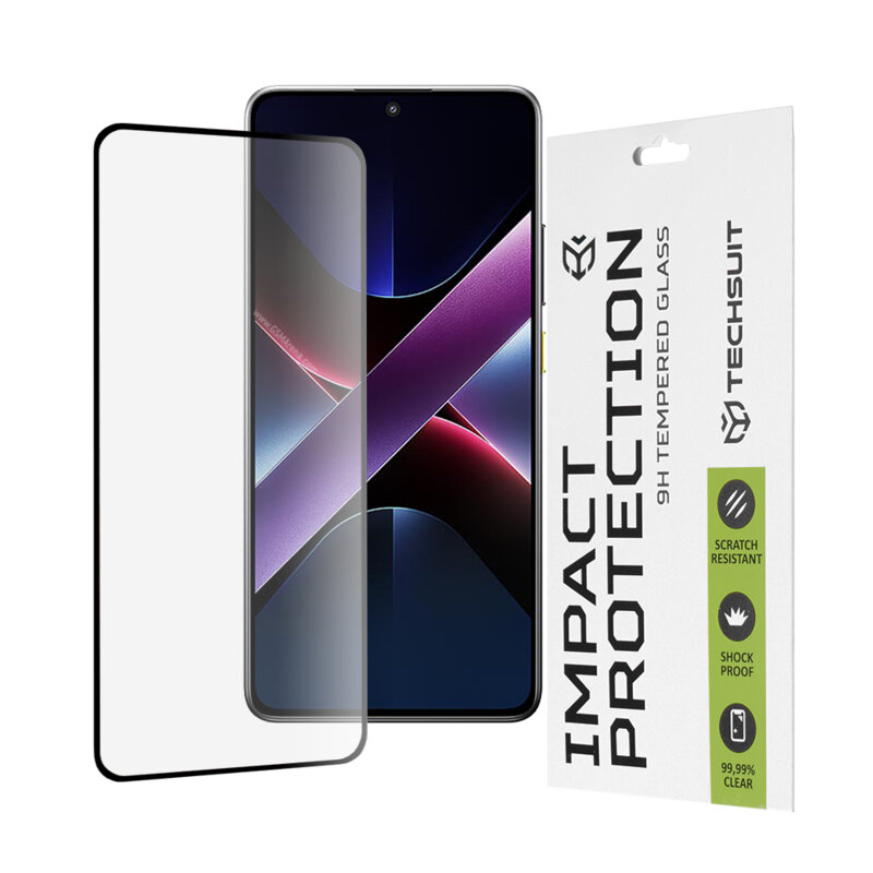 Folie sticla Xiaomi Poco X7 Pro Techsuit 111D Full Glue Full Cover, negru