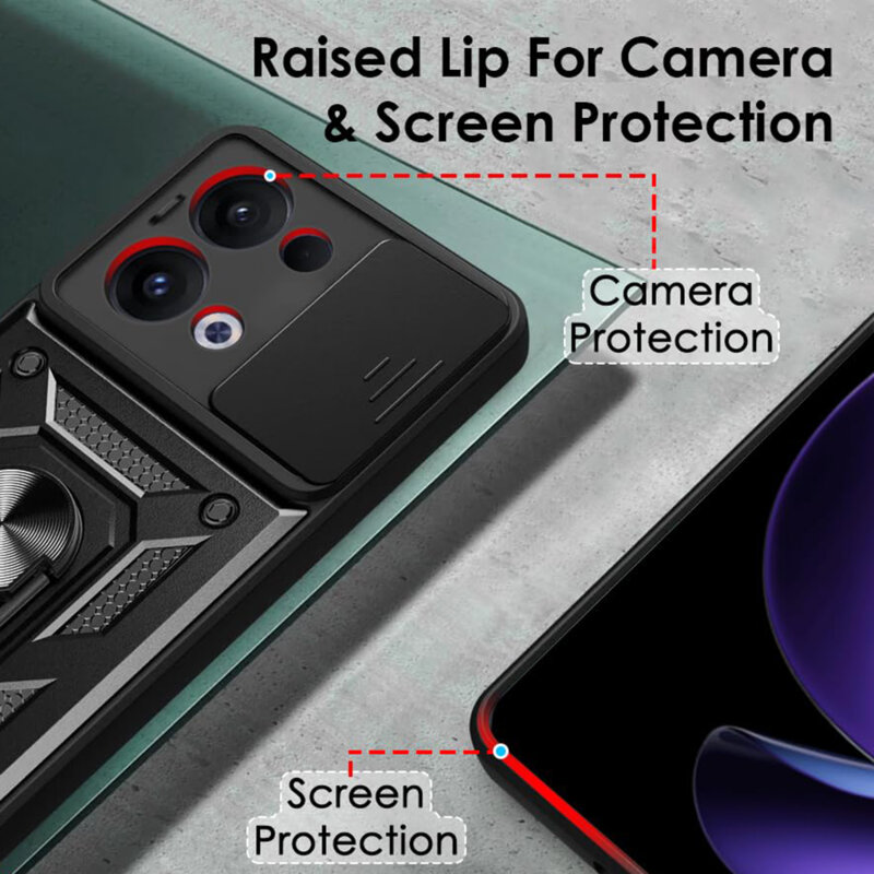 Husa Oppo Reno13 protectie camera Techsuit CamShield Series, negru
