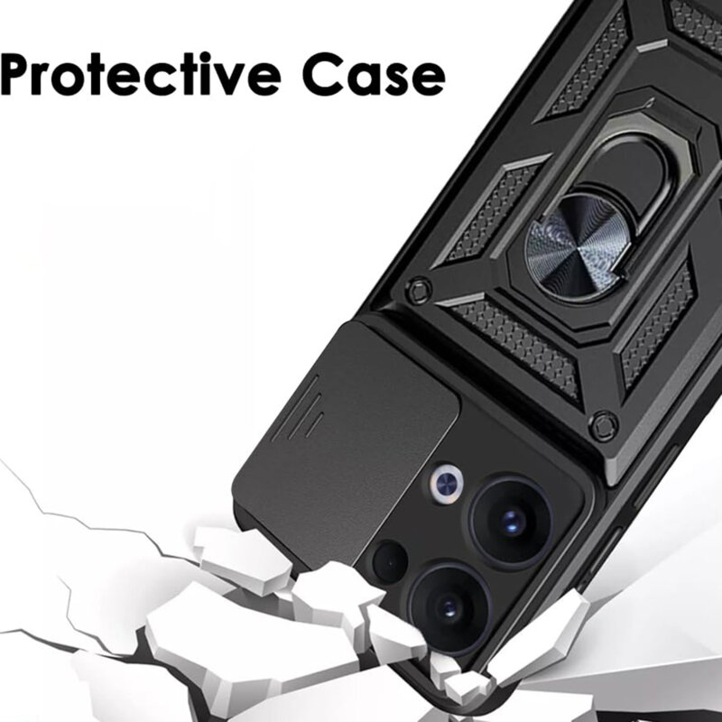 Husa Oppo Reno13 protectie camera Techsuit CamShield Series, negru