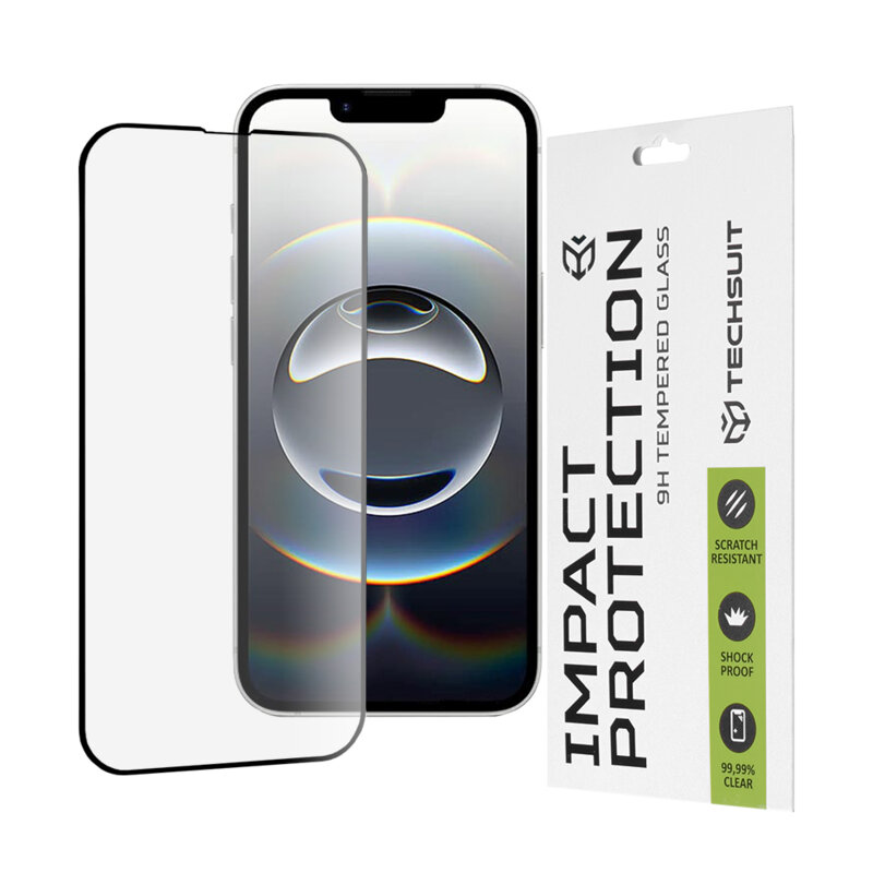 Folie sticla iPhone 16e Techsuit 111D Full Glue Full Cover, negru