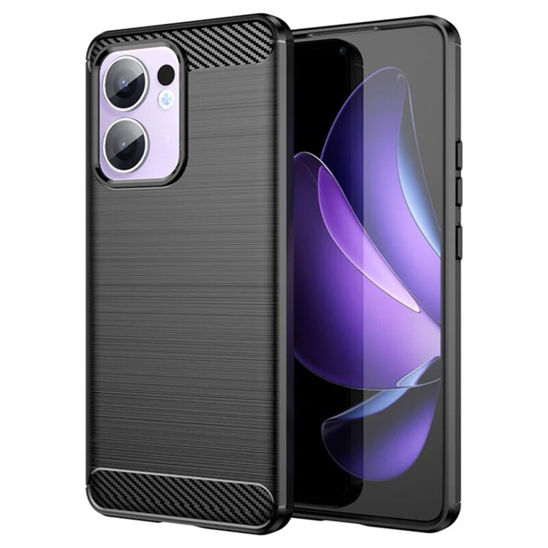 Husa Oppo Reno13 F 5G Techsuit Carbon Silicone, negru