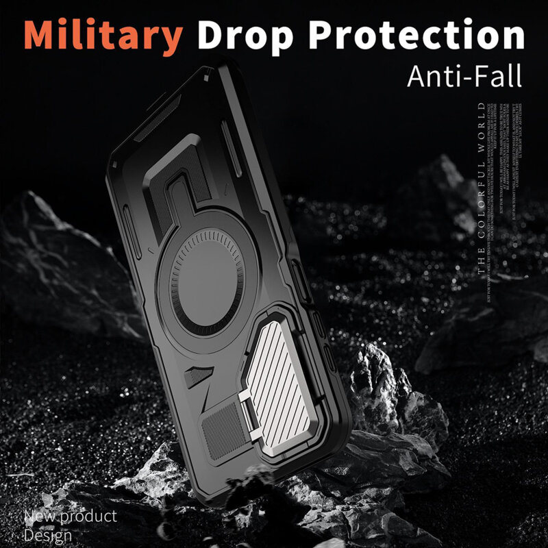 Husa Samsung Galaxy A56 5G protectie camera Techsuit CamVault MagSafe, negru