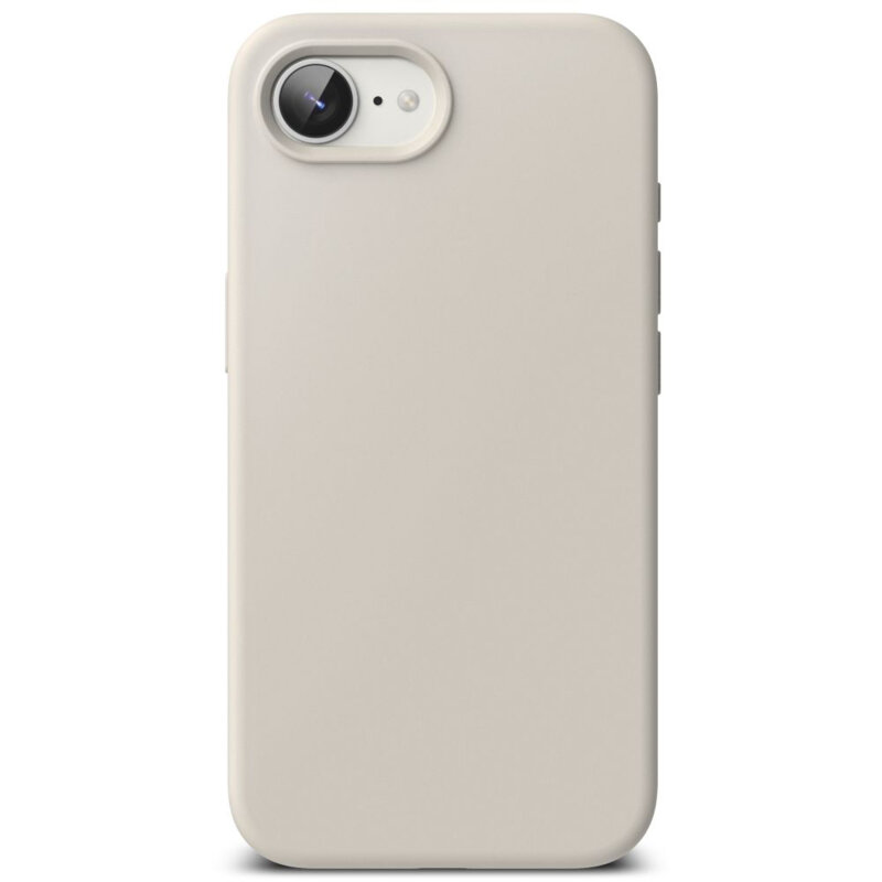Husa iPhone 16e Ringke Silicone Magnetic MagSafe, crem