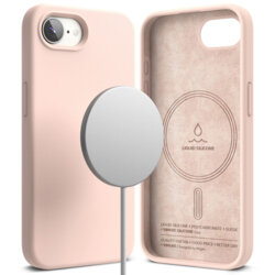 Husa iPhone 16e Ringke Silicone Magnetic MagSafe, roz