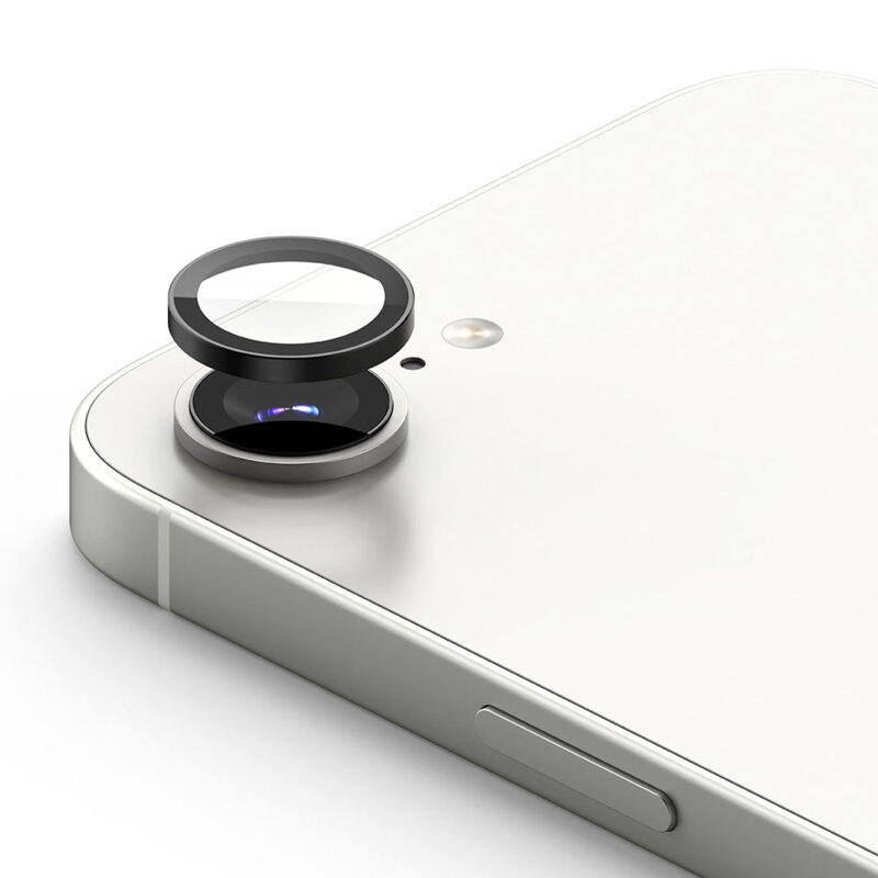 [Pachet 2x] Folie sticla camera iPhone 16e Ringke Camera Lens Frame, negru