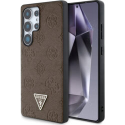 Husa Samsung Galaxy S25 Ultra Guess Peony Grained Hot Stamp Triangle Logo MagSafe, maro, GUHMS25LPGBTMW