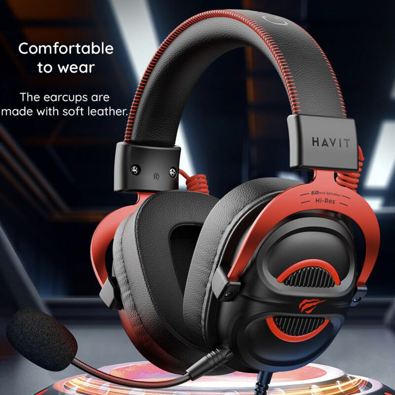 Casti gaming compatibile PS5 Havit, cu microfon, H2002E Pro