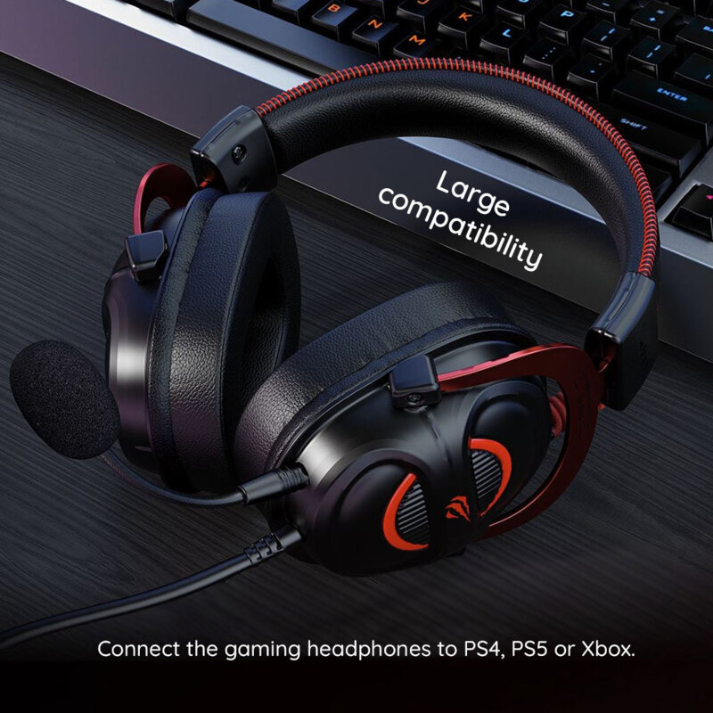 Casti gaming compatibile PS5 Havit, cu microfon, H2002E Pro