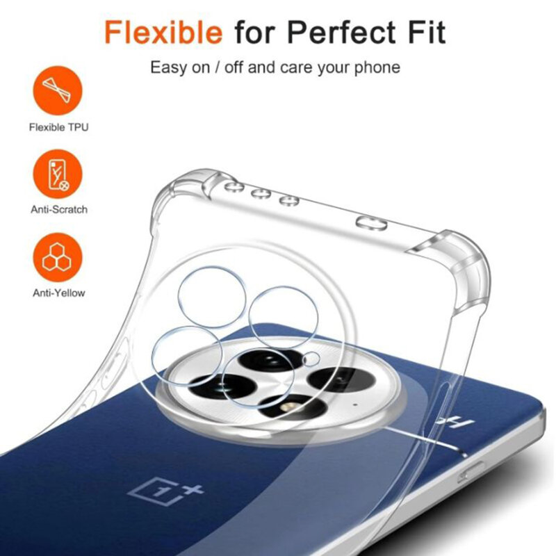 Husa OnePlus 13R Techsuit Shockproof Clear Silicone, transparenta
