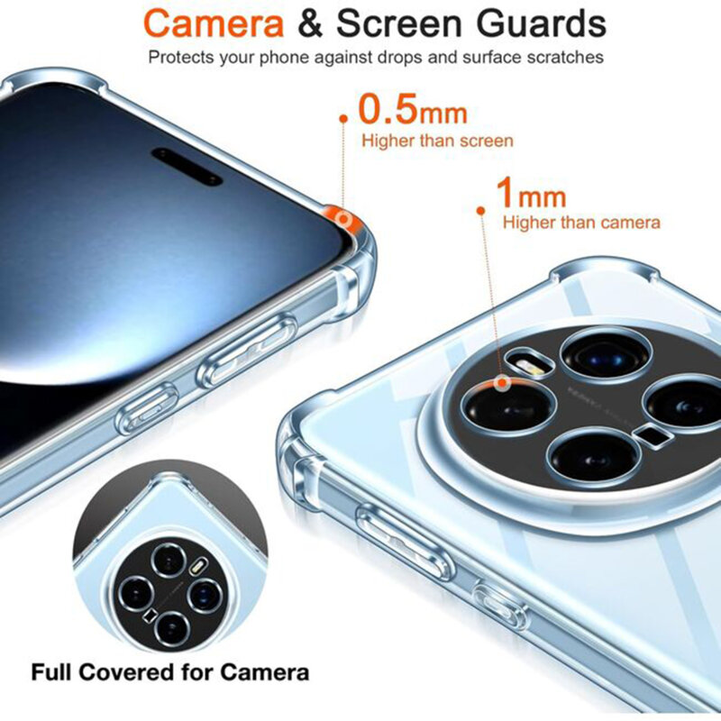 Husa Honor Magic7 Pro Techsuit Shockproof Clear Silicone, transparenta