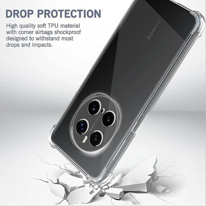 Husa Honor Magic7 Pro Techsuit Shockproof Clear Silicone, transparenta